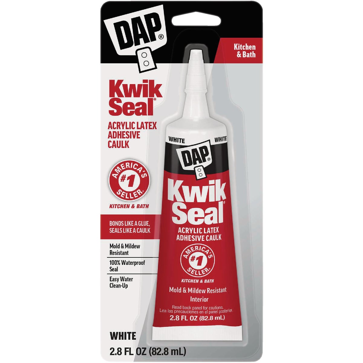 DAP Kwik Seal 2.8 Oz. White Kitchen & Bath Adhesive Caulk