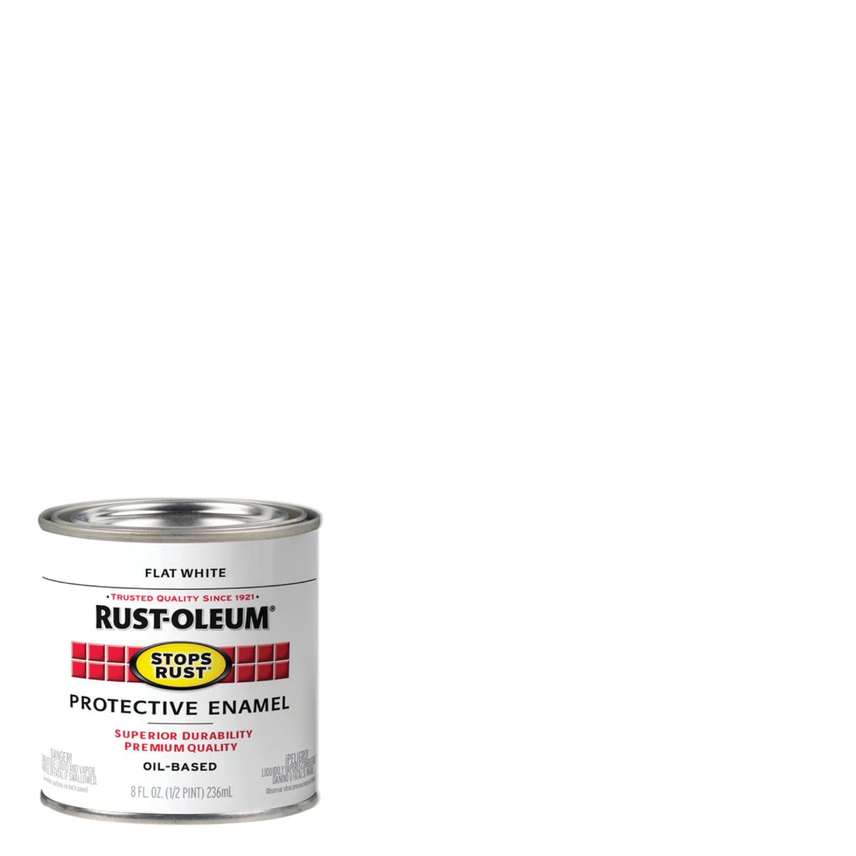 Rust-Oleum Stops Rust Oil Based Flat Protective Rust Control Enamel, White, 1/2 Pt.