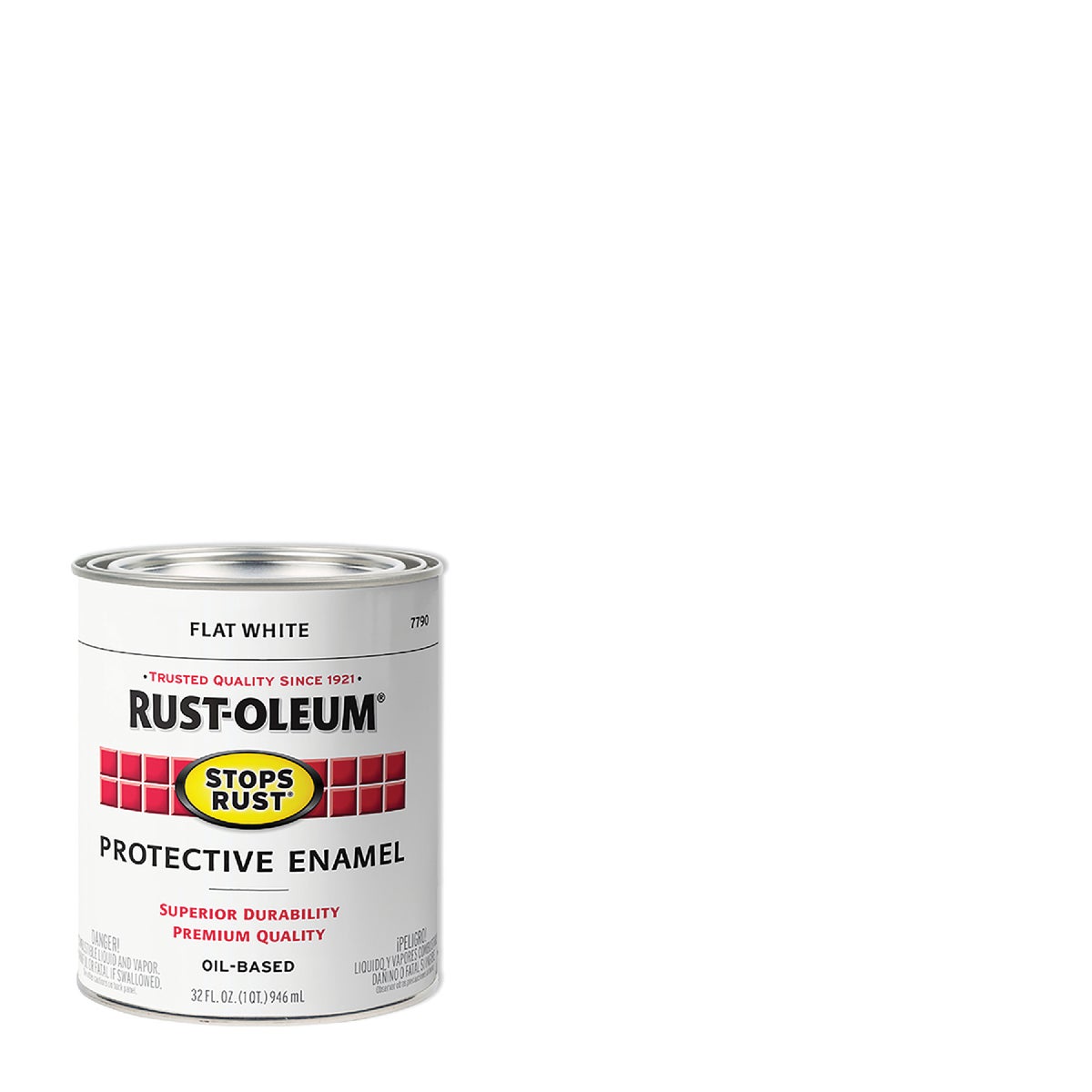 Rust-Oleum Stops Rust Oil Based Flat Protective Rust Control Enamel, White, 1 Qt.