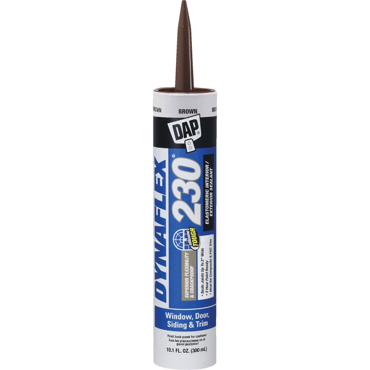 DAP DYNAFLEX 230 10.1 Oz. 100% Waterproof Window, Door, Siding & Trim Elastomeric Sealant, Brown