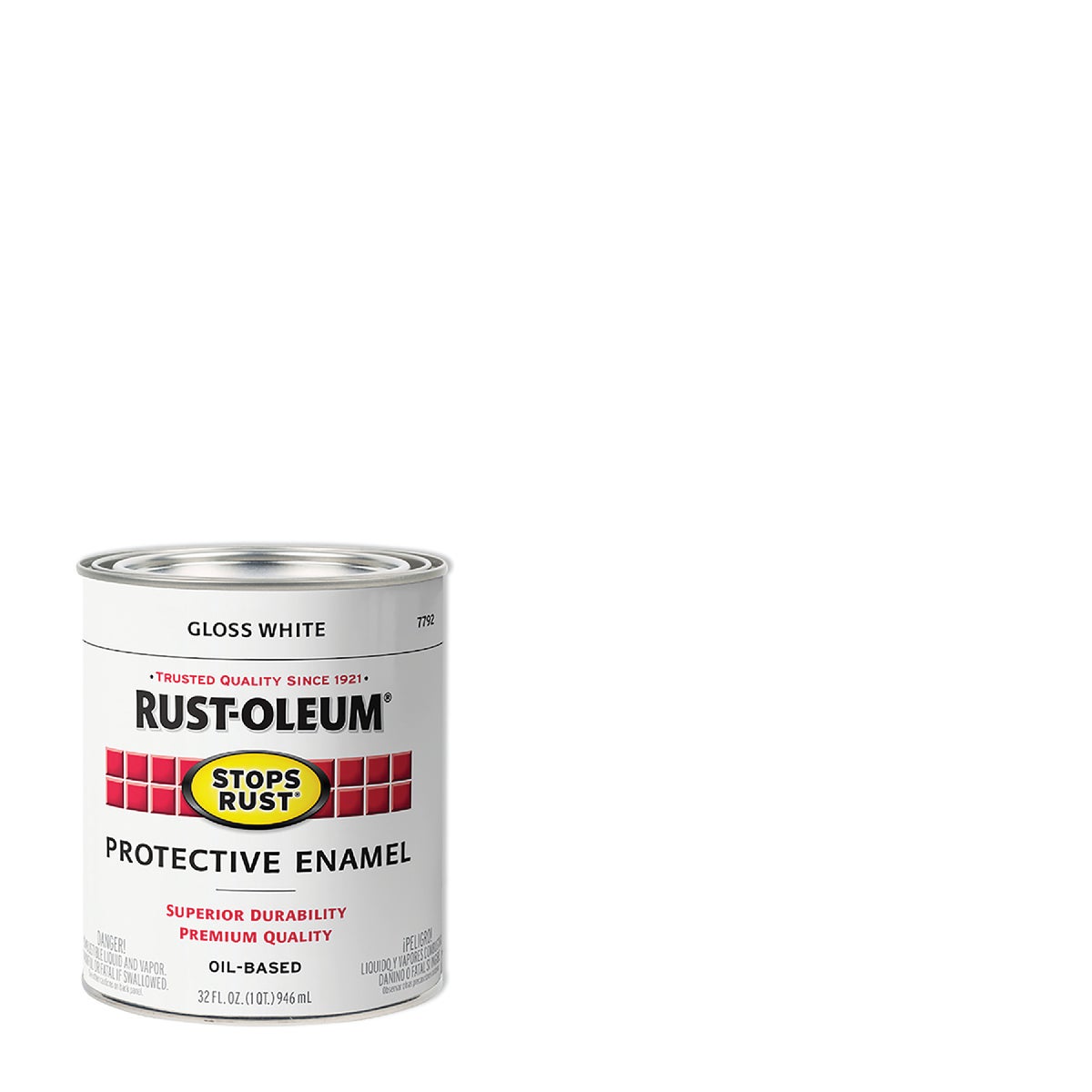 Rust-Oleum Stops Rust Oil Based Gloss Protective Rust Control Enamel, White, 1 Qt.