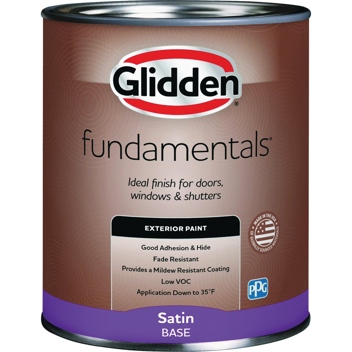 Glidden Fundamentals Exterior Paint SatinWhite Pastel Base Quart