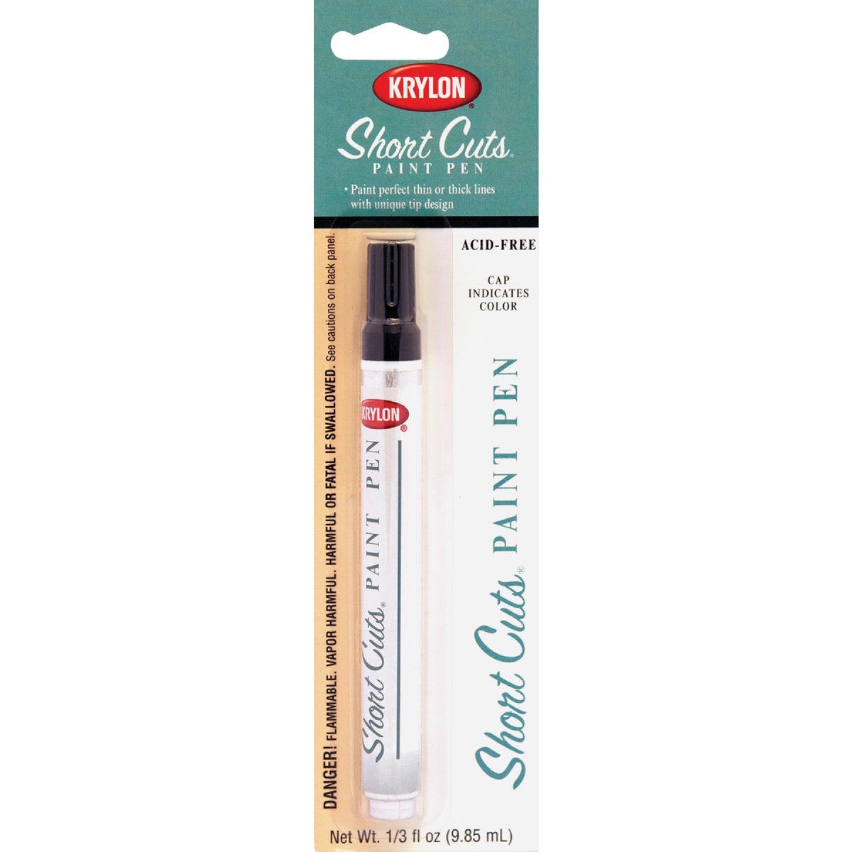 Krylon Short Cuts 1/3 Fl Oz Black Gloss Paint Pen