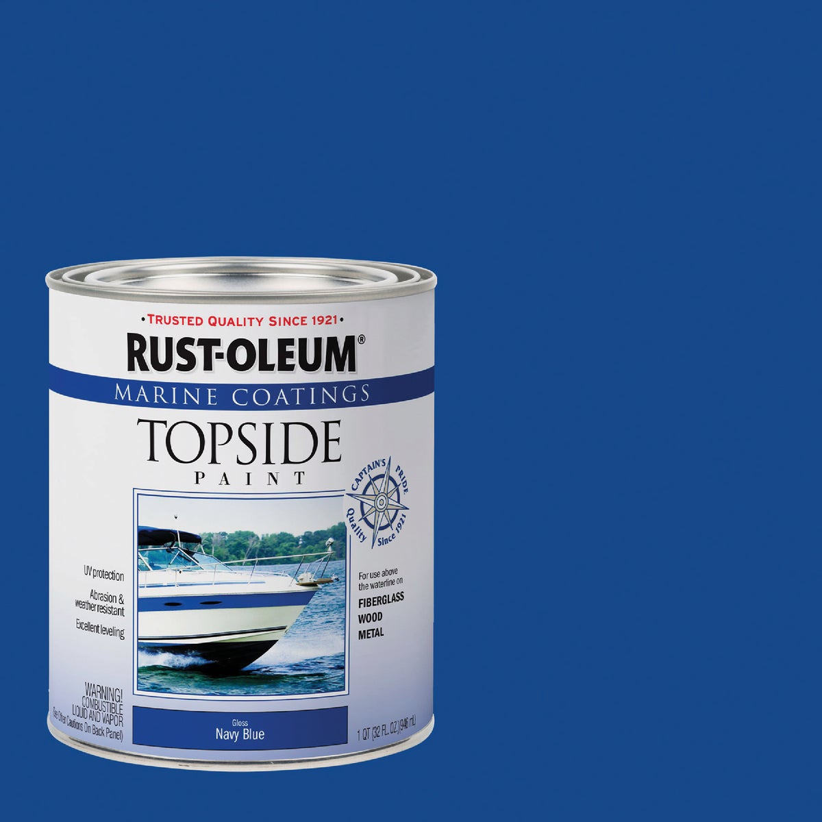 Rust-Oleum Gloss Marine Boat Topside Paint, Navy Blue, 1 Qt.