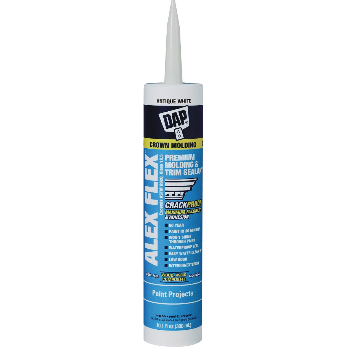 Dap Alex Flex 10.1 Oz. Premium Molding & Trim Acrylic Latex Siliconized Sealant, Antique White
