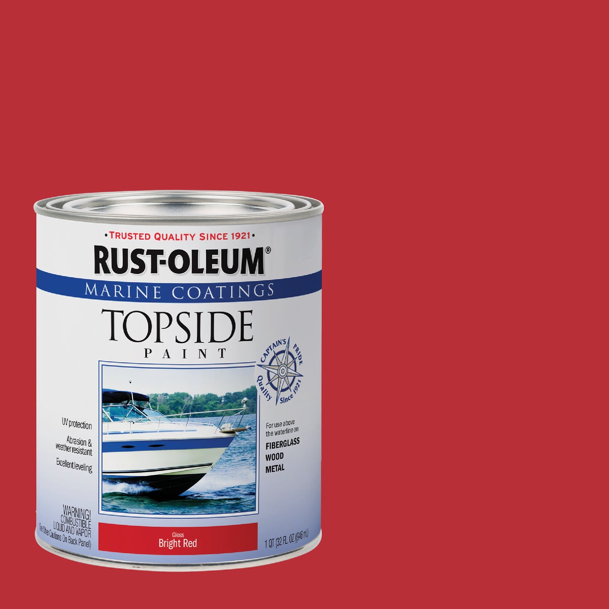 Rust-Oleum Gloss Marine Boat Topside Paint, Brilliant Red, 1 Qt.