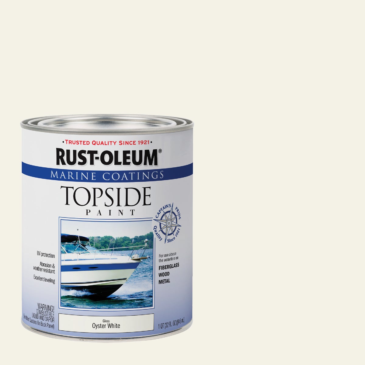 Rust-Oleum Gloss Marine Boat Topside Paint, Oyster White, 1 Qt.