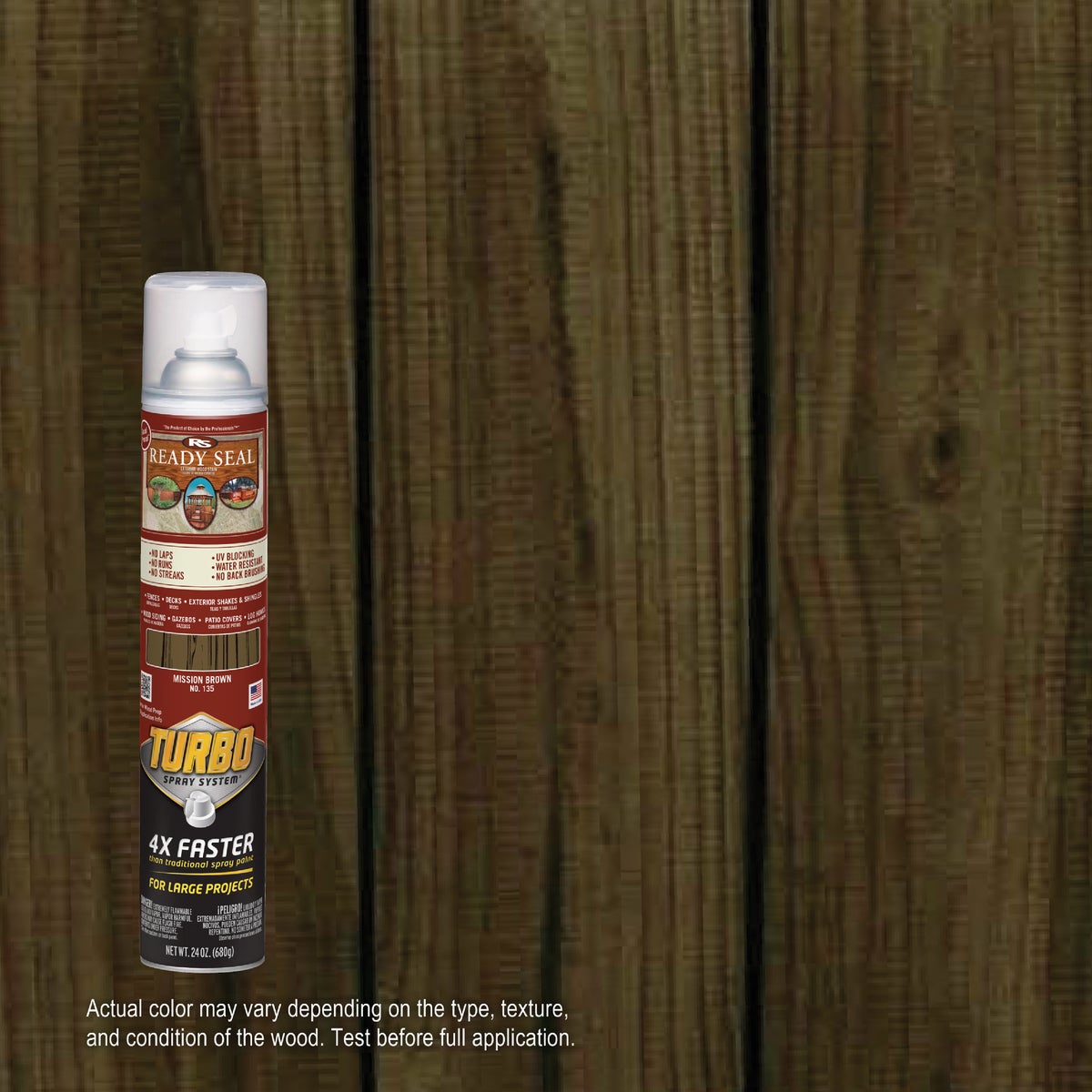 Ready Seal Turbo Spray Exterior Wood Stain, Mission Brown, 24 Oz.