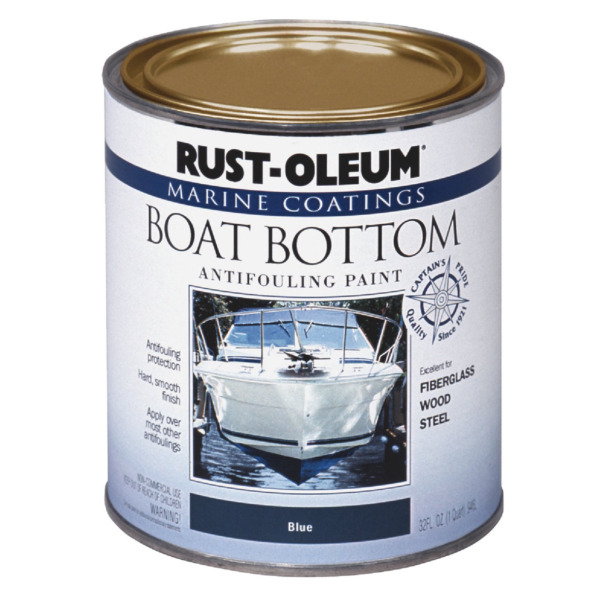 Rust-Oleum Satin Marine Boat Antifouling Paint, Blue, 1 Qt.