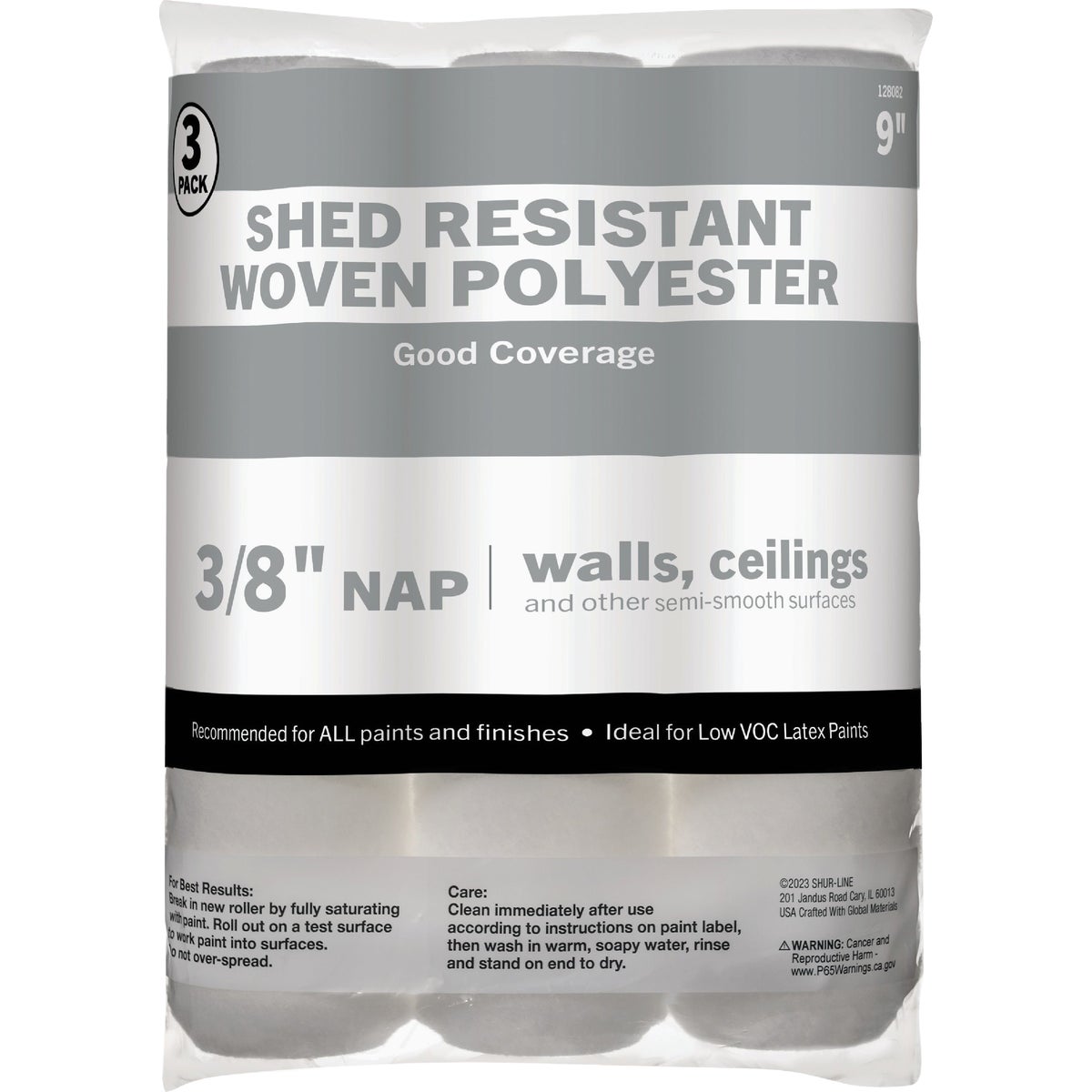 Shur-Line 9 In. x 3/8 In. Polyester Roller Cover (3-Pack)