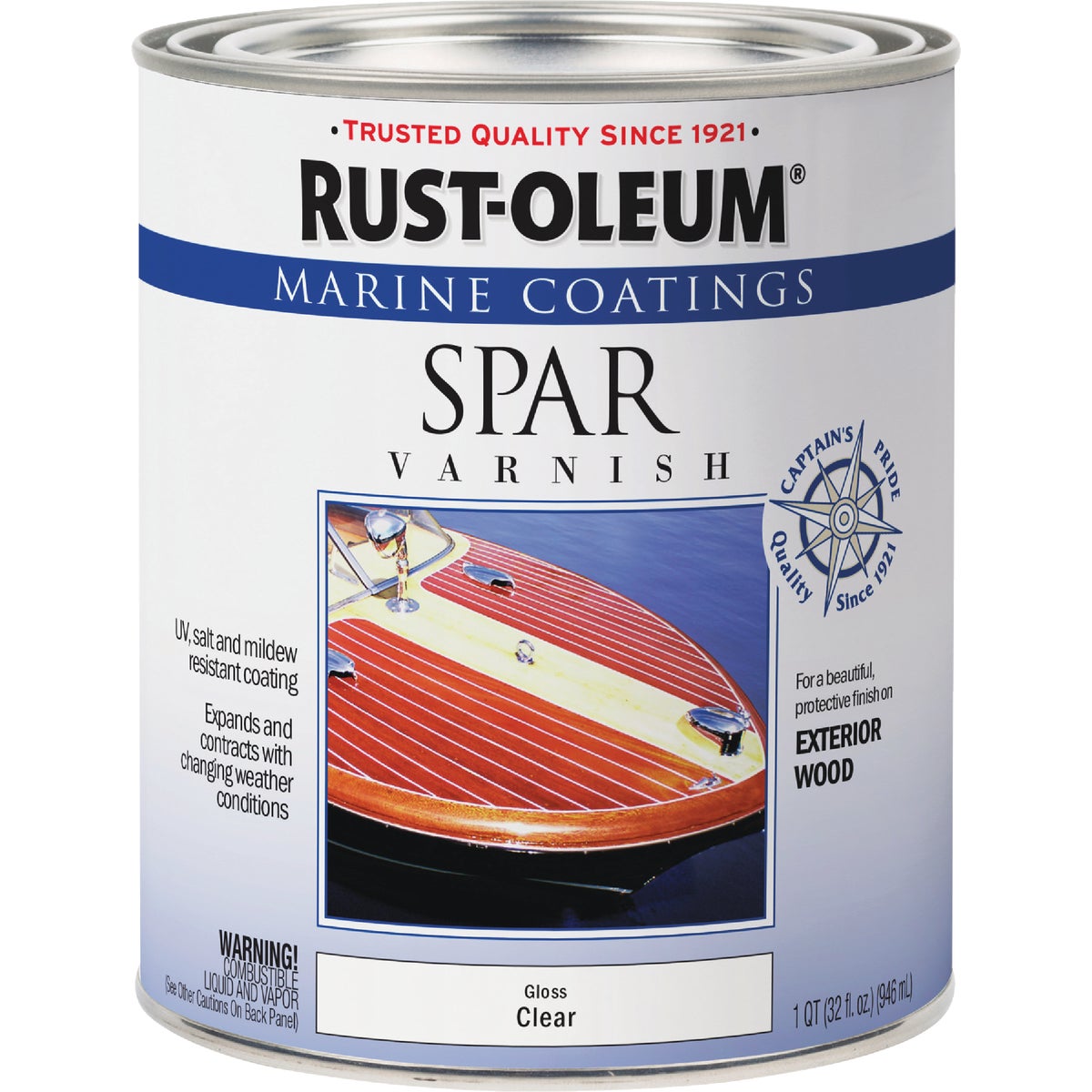 Rust-Oleum Gloss Marine Spar Exterior Varnish, Quart