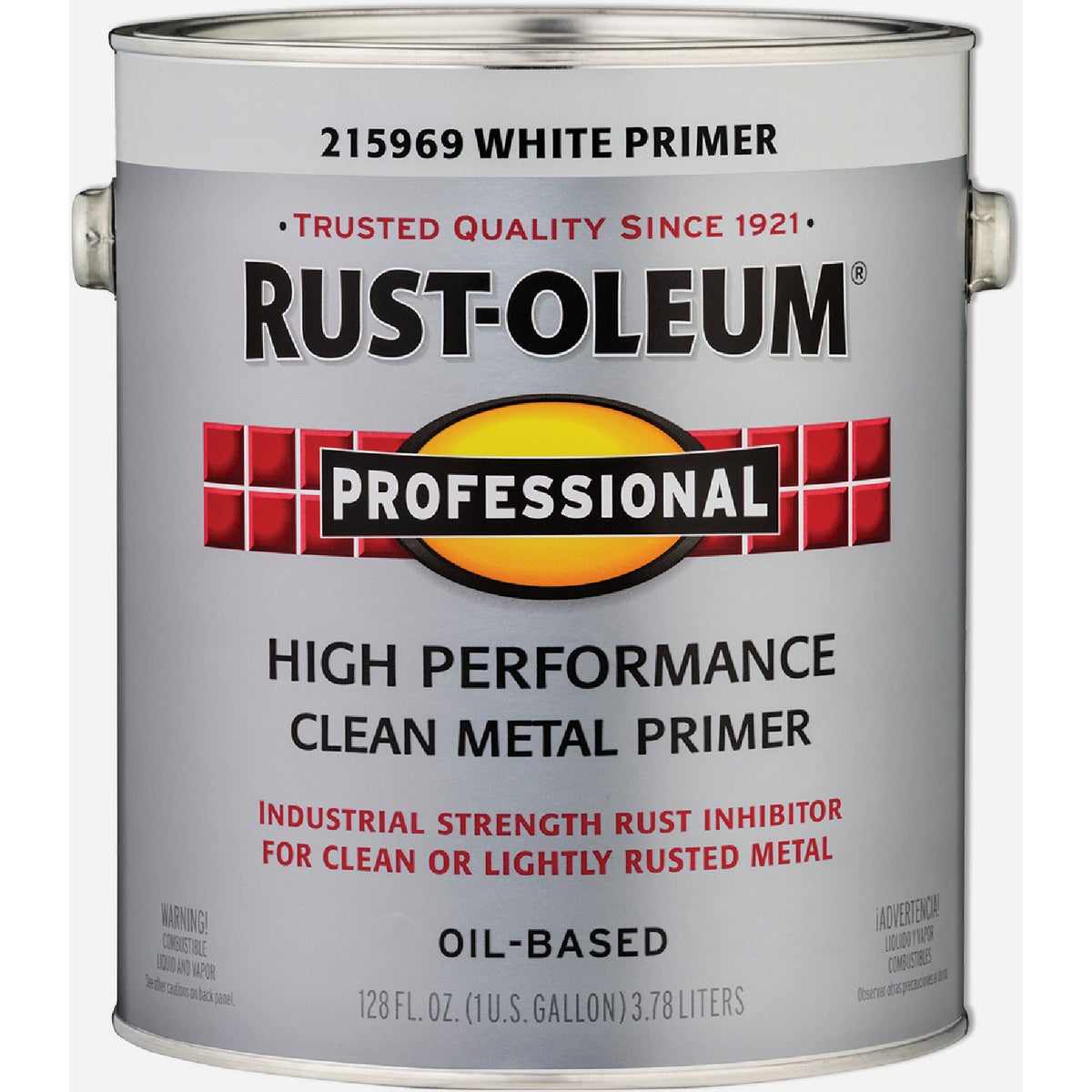 Rust-Oleum Professional Oil-Based Flat VOC Formula Metal Primer, White, 1 Gal.