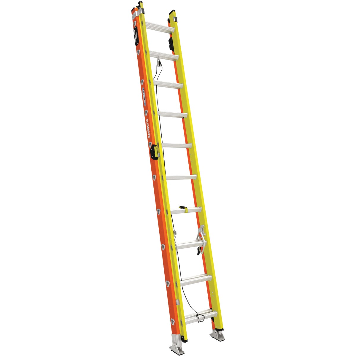 Werner GlideSafe 20 Ft. Fiberglass Tri-Rung Extension Ladder with 300 Lb. Load Capacity Type IA Duty Rating