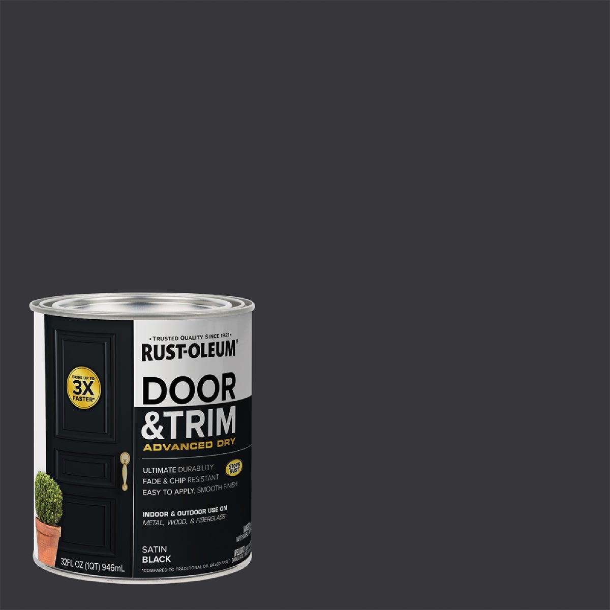 Rust-Oleum Stops Rust 1 Qt. Satin Black Door and Trim Paint