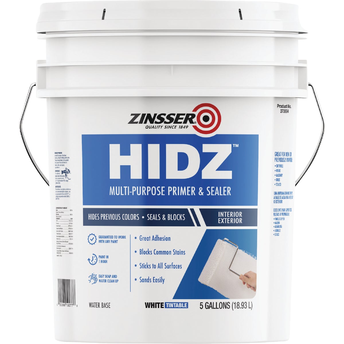 Zinsser HIDZ Multi-Purpose Primer and Sealer, White, 5 Gal.