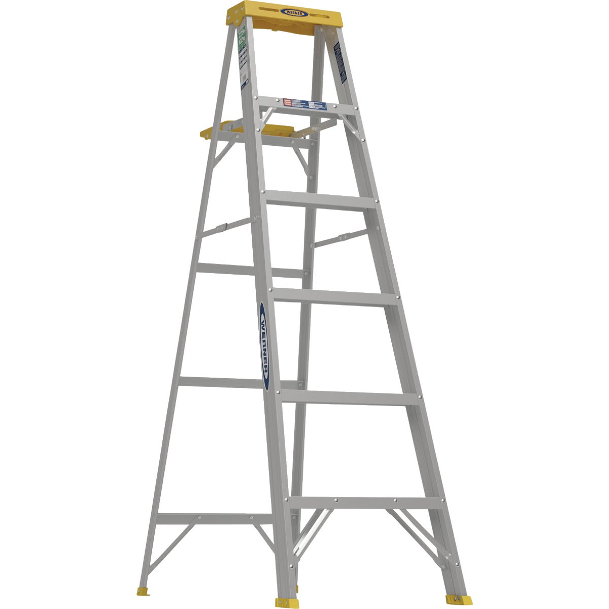 Werner 6 Ft. Aluminum Step Ladder with 225 Lb. Load Capacity Type II Ladder Rating