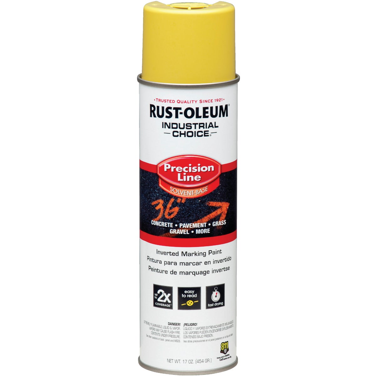 Rust-Oleum Industrial Choice Hi-Visibility Yellow 17 Oz. Inverted Marking Spray Paint