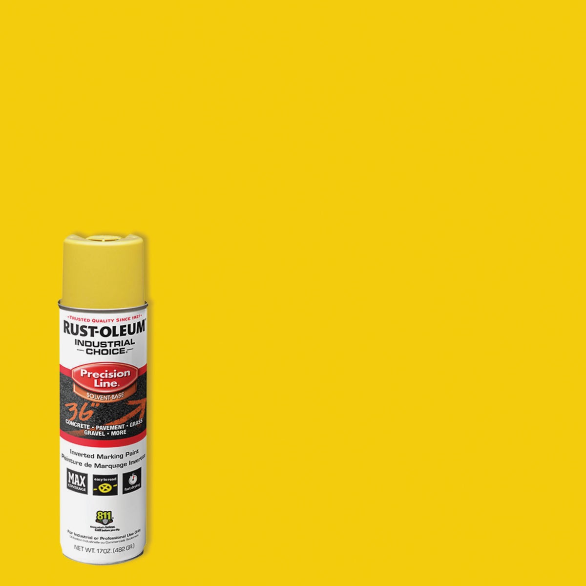 Rust-Oleum Industrial Choice Hi-Visibility Yellow 17 Oz. Inverted Marking Spray Paint