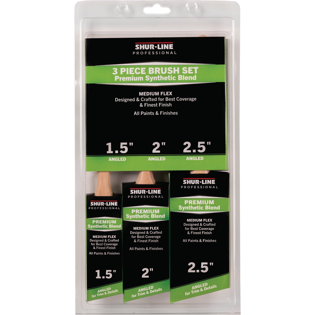 Shur-Line Pro Angled Brush Set (3-Pack)