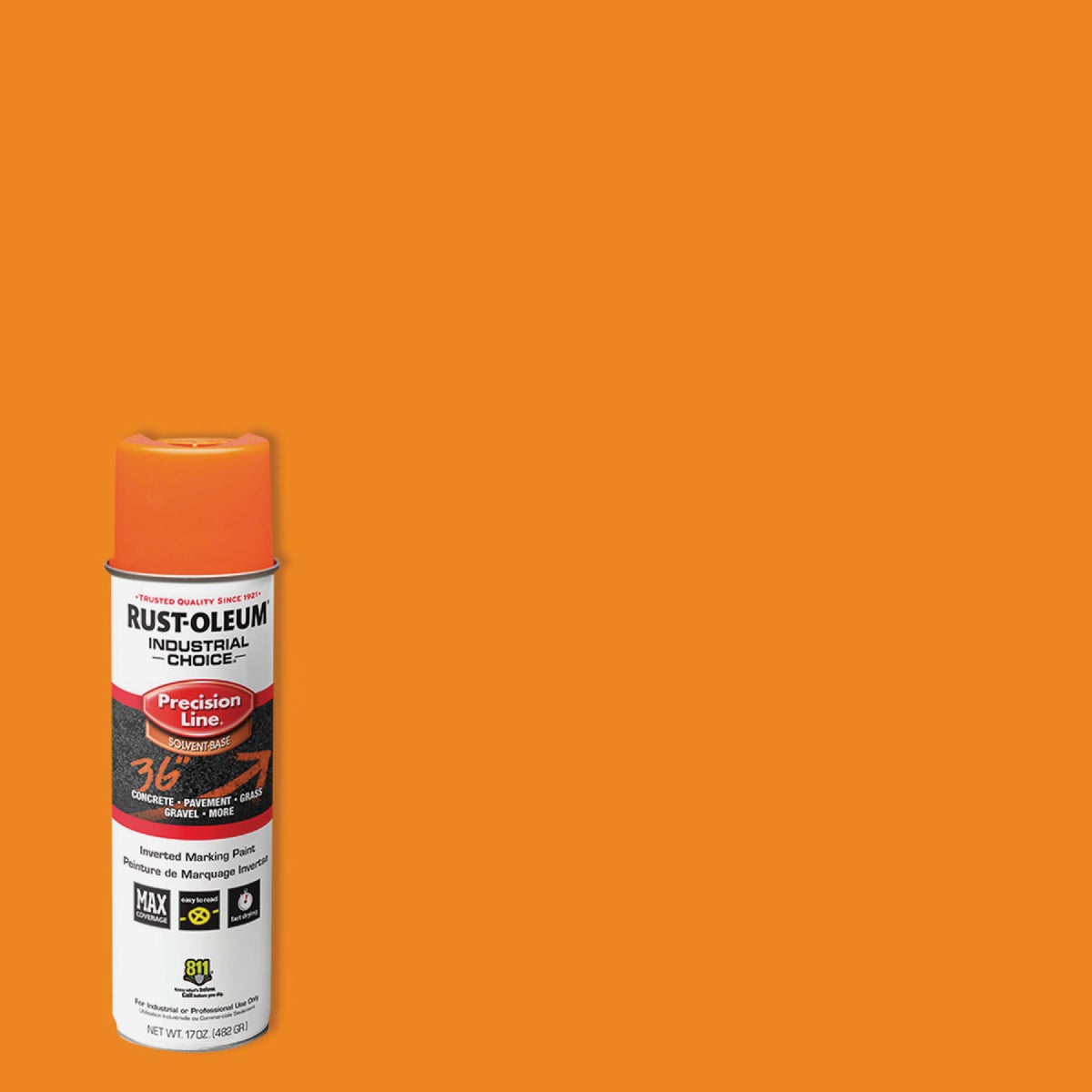 Rust-Oleum Industrial Choice Fluorescent Orange 17 Oz. Inverted Marking Spray Paint