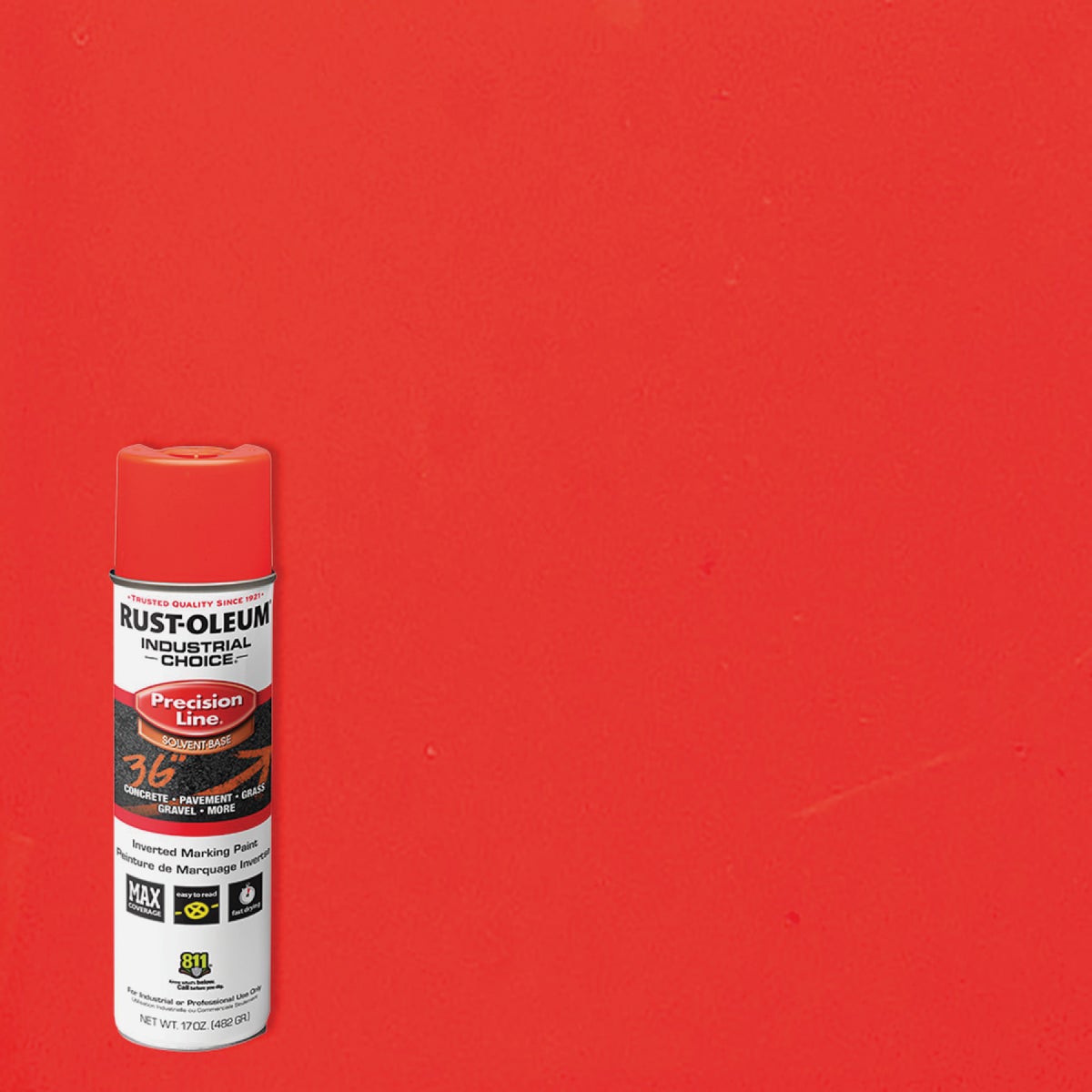 Rust-Oleum Industrial Choice Fluorescent Red Orange 17 Oz. Inverted Marking Spray Paint