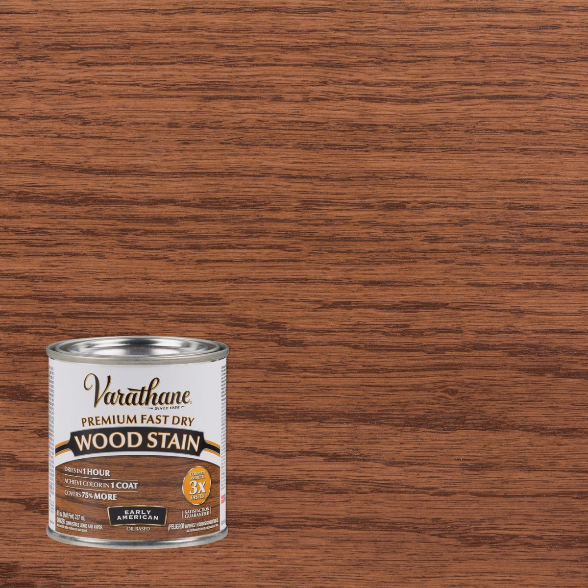 Varathane Fast Dry Early American Urethane Modified Alkyd Interior Wood Stain, 1/2 Pt.