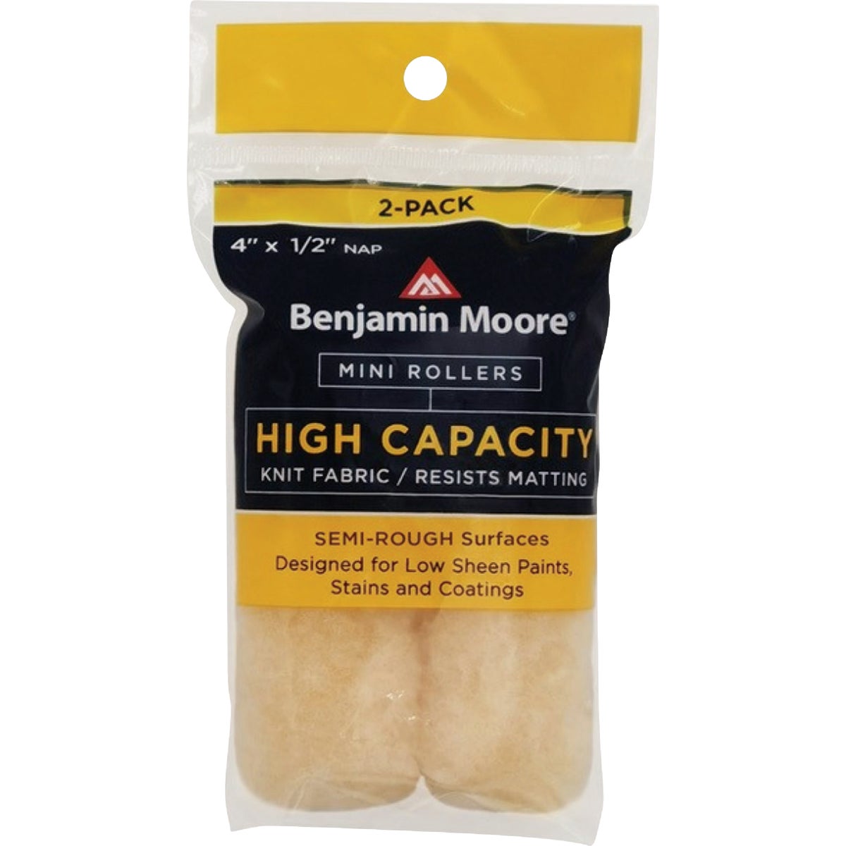 Benjamin Moore 4 In. x 1/2 In. High Capacity Mini Roller (2-Pack)