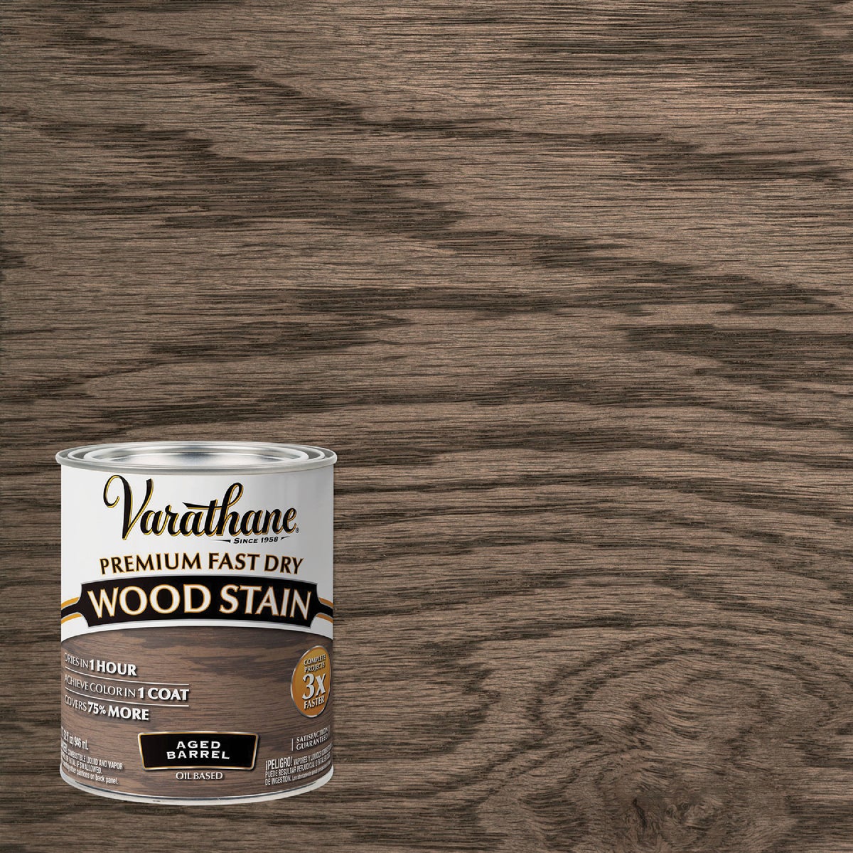 Varathane Fast Dry Aged Barrel Urethane Modified Alkyd Interior Wood Stain, 1 Qt.