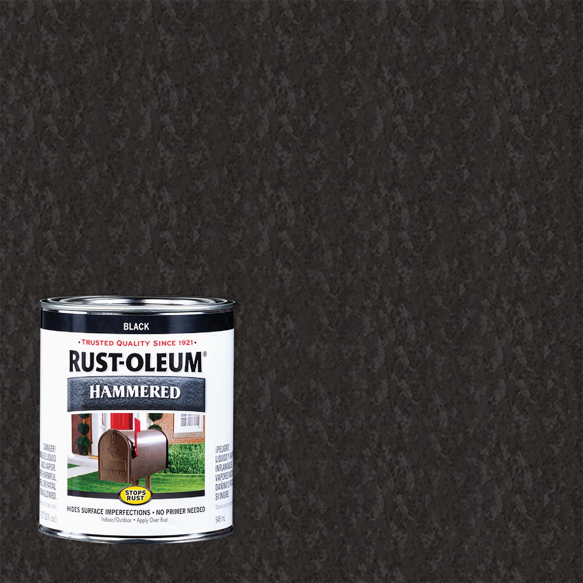 Rust-Oleum Stops Rust Hammered Paint, Black, 1 Qt.