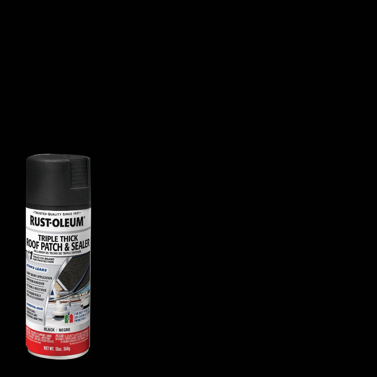 Rust-Oleum 13 Oz. Roofing Triple Thick Roof Patch & Sealer Black Spray