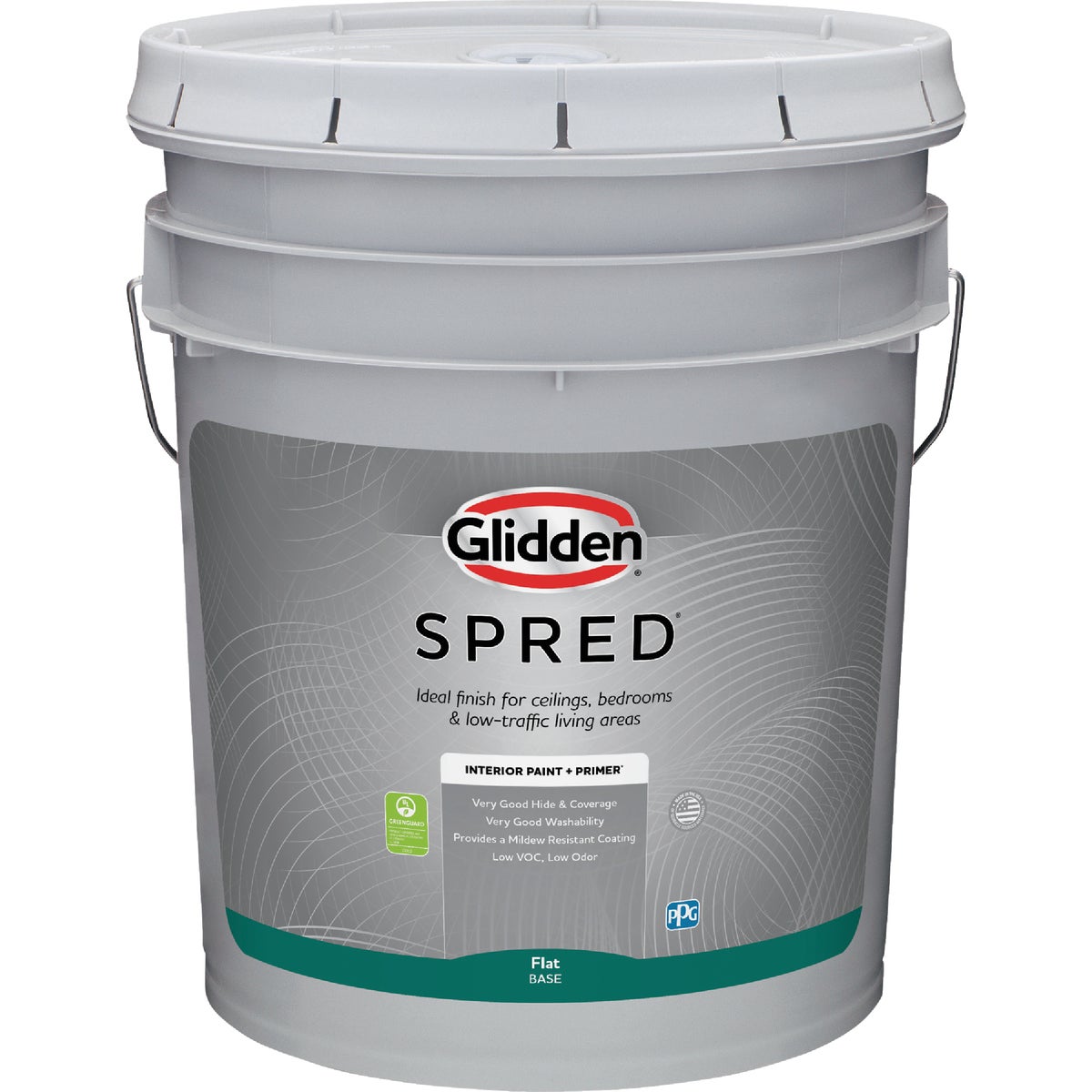 Glidden Spred Interior Paint + Primer Flat White Pastel Base 5 Gallon