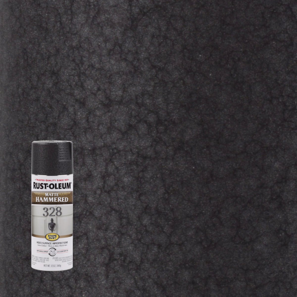 Rust-Oleum Stops Rust Matte Black 12 Oz. Hammered Spray Paint