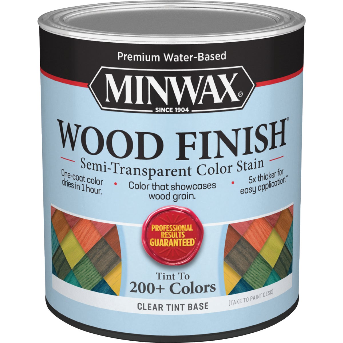 Minwax Wood Finish Water-Based Semi-Transparent Color Stain, Clear Tint Base, 1 Qt.