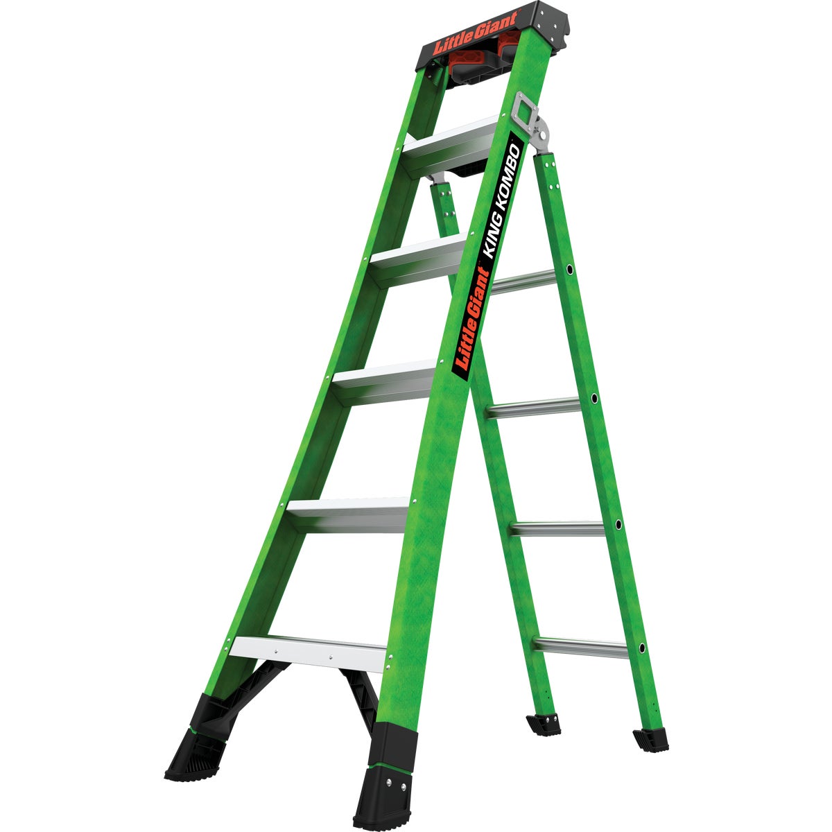Little Giant King Kombo 5 Ft. To 8 Ft. 3-N-1 All Access Fiberglass Ladder With 375 Lb. Load Capacity Type 1AA Ladder Rating