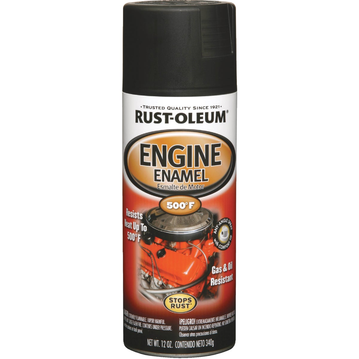 Rust-Oleum Stops Rust 12 Oz. Flat Black Engine Enamel Spray Paint
