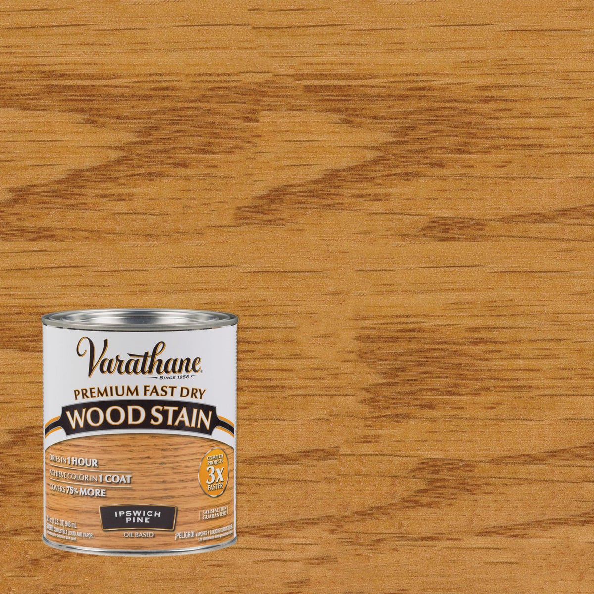 Varathane Fast Dry Ipswich Pine Urethane Modified Alkyd Interior Wood Stain, 1 Qt.