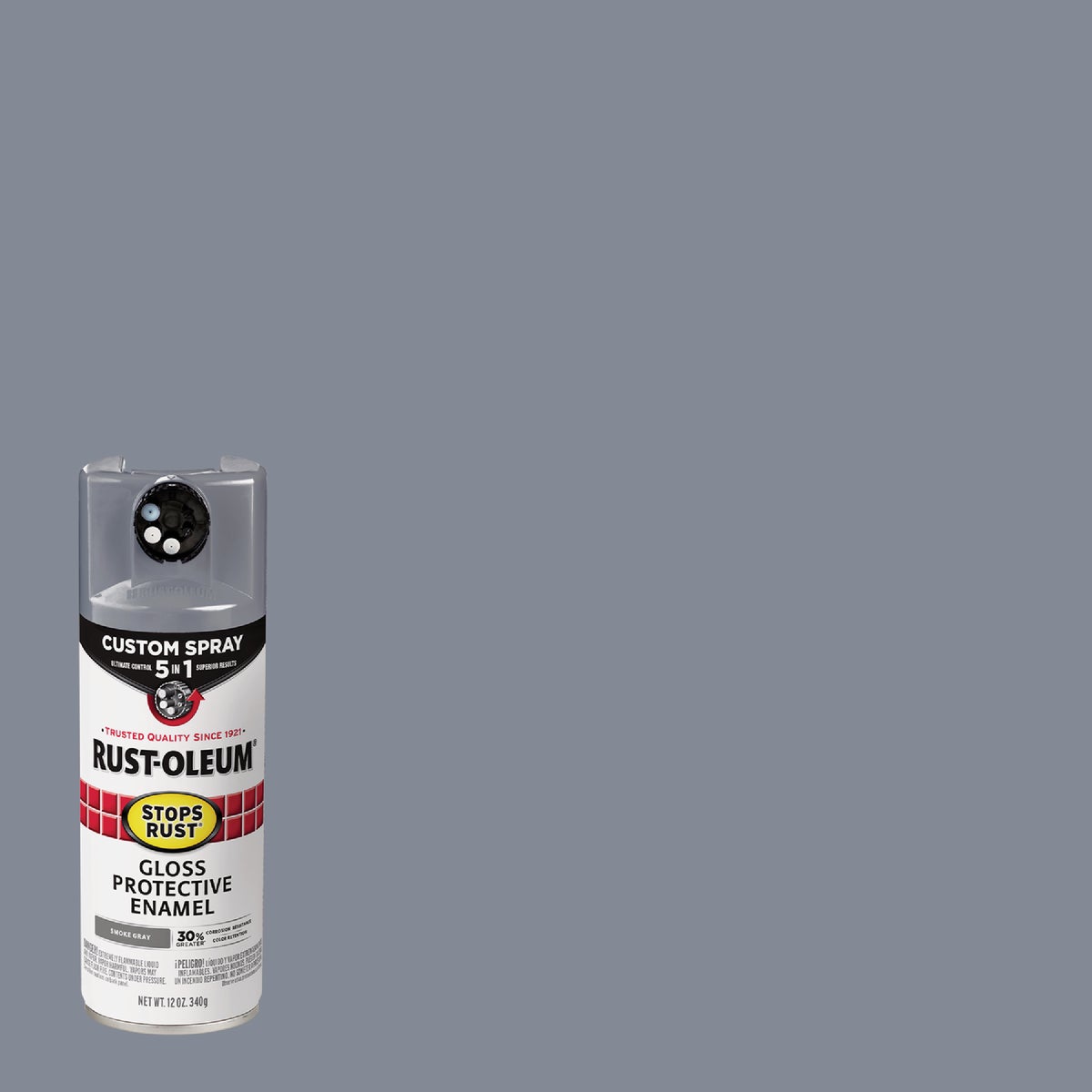Rust-Oleum Stops Rust 12 Oz. Custom Spray 5 in 1 Gloss Spray Paint, Smoke Gray