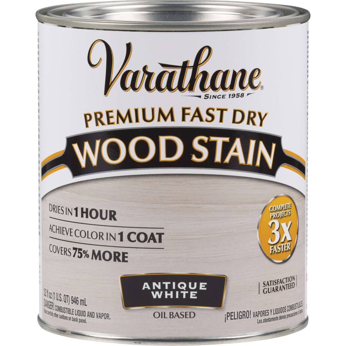 Varathane Fast Dry Antique White Urethane Modified Alkyd Interior Wood Stain, 1 Qt.