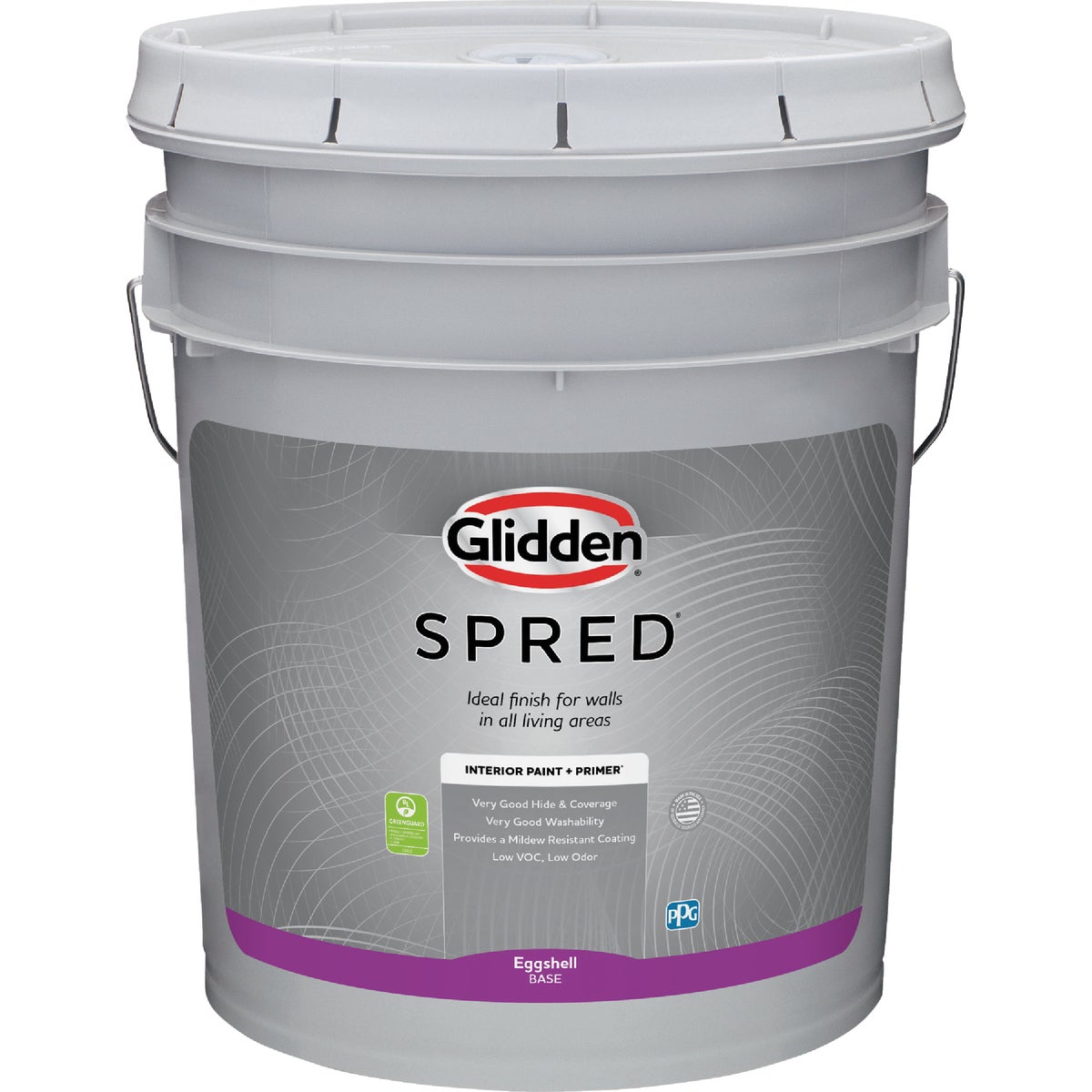 Glidden Spred Interior Paint + Primer Eggshell White Pastel Base 5 Gallon