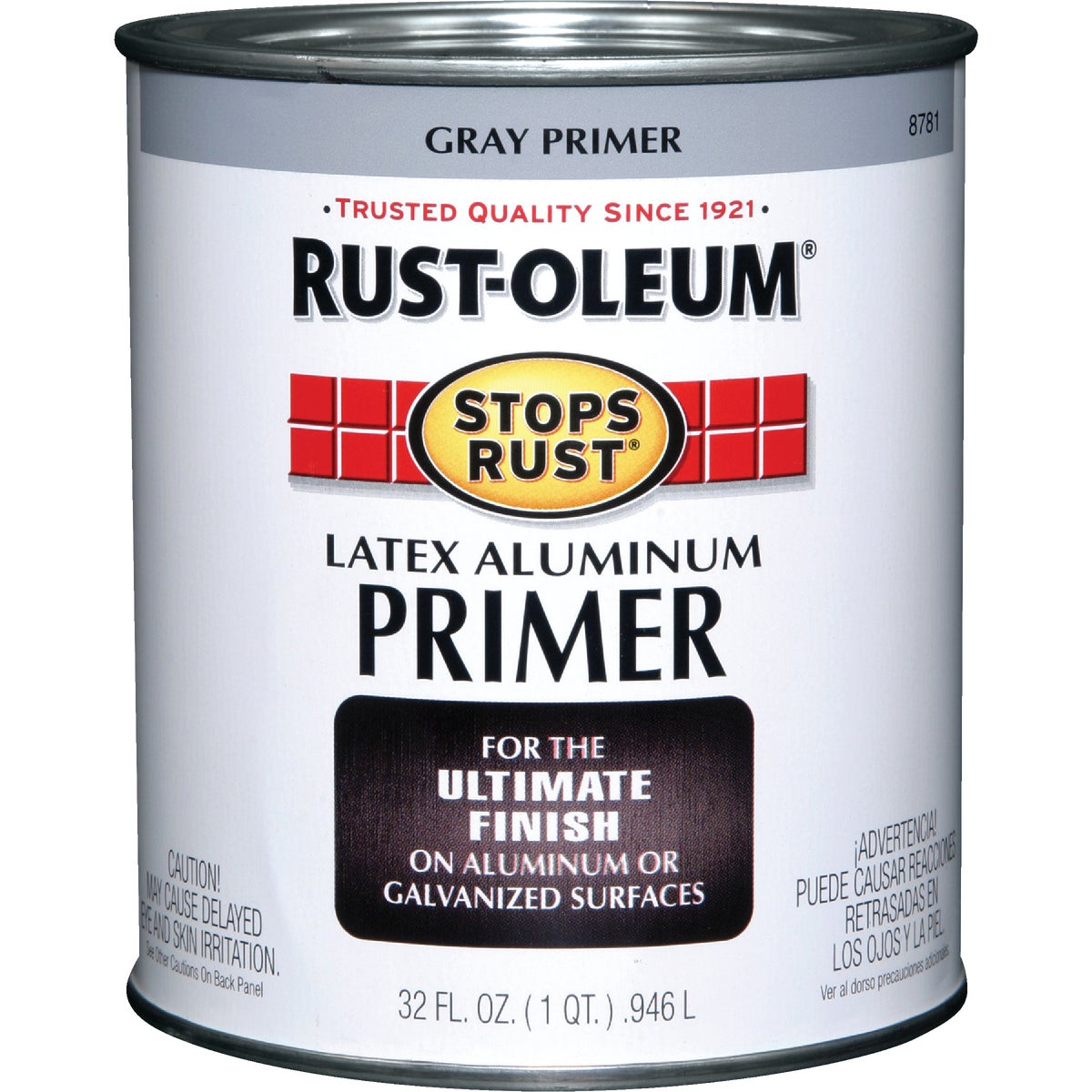 Rust-Oleum Stops Rust Latex Aluminum Primer, Gray, 1 Qt.