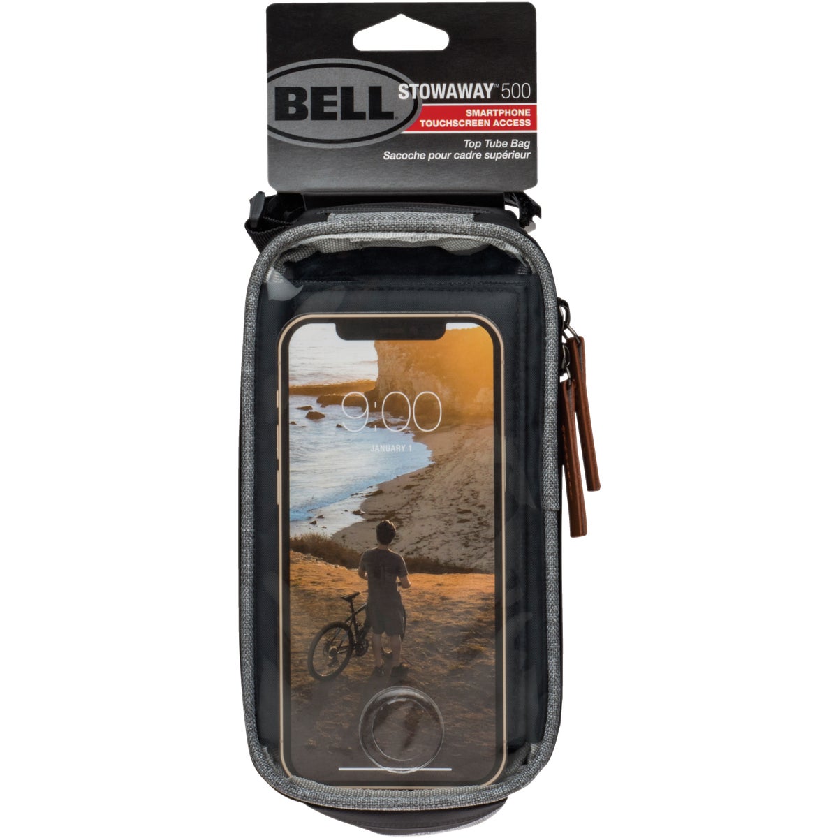 Bell Stowaway 500 Top Tube Charcoal Bicycle Phone Holder