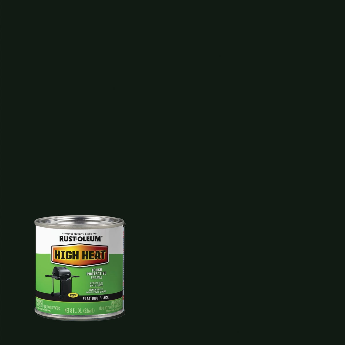Rust-Oleum Flat High Heat Enamel, BBQ Black, 1/2 Pt.