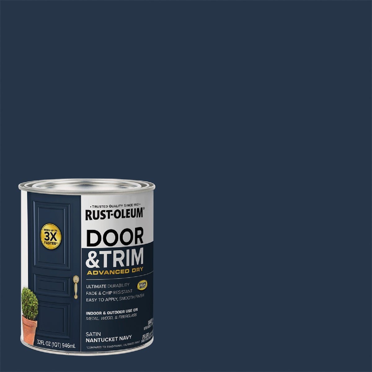 Rust-Oleum Stops Rust 1 Qt. Satin Nantucket Navy Door and Trim Paint