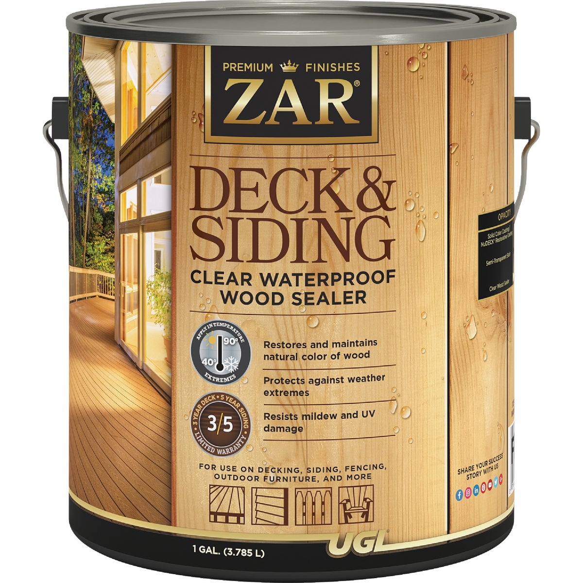 ZAR 1 Gal. Deck & Siding Clear Wood Sealer & Natural Toner Base