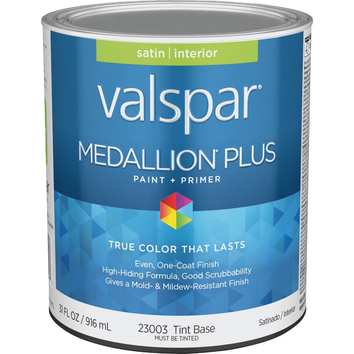  Valspar Medallion Plus Premium Paint & Primer Satin Interior Paint, Tint Base, 1 Qt.