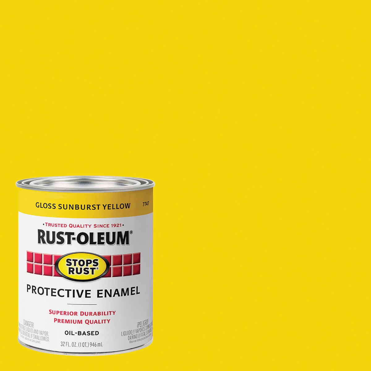 Rust-Oleum Stops Rust Oil Based Gloss Protective Rust Control Enamel, Sunburst Yellow, 1 Qt.