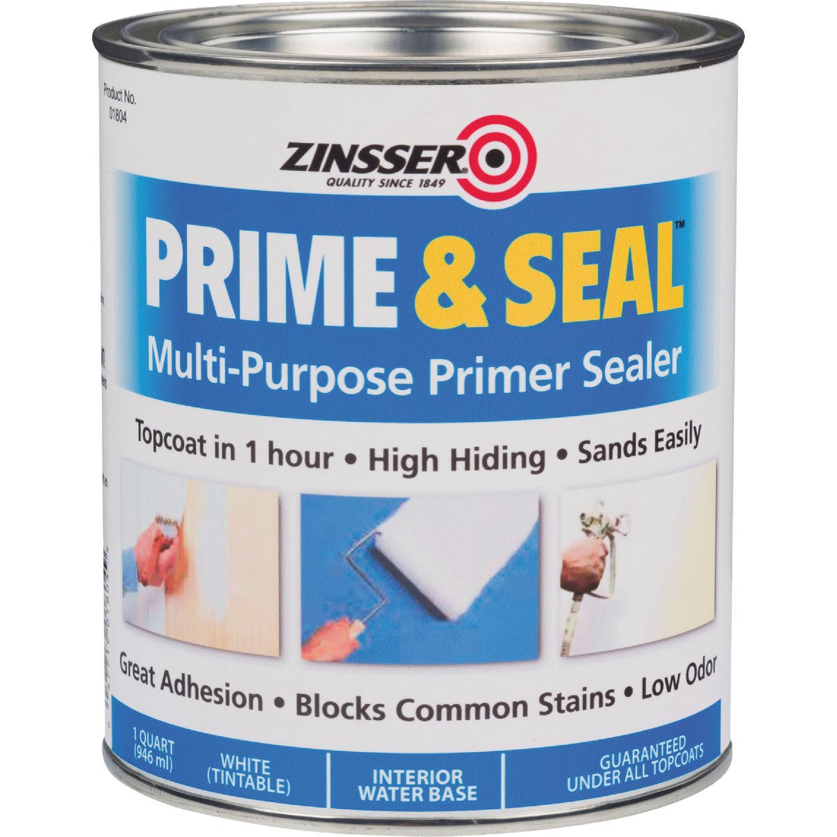 Zinsser Interior Prime & Seal Water-Based Primer, White, 1 Qt.