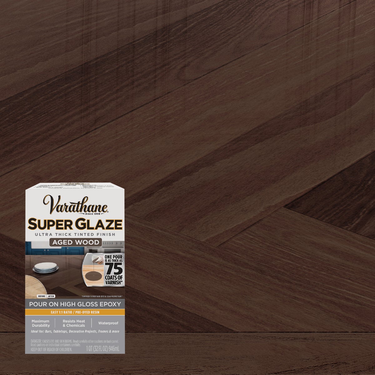 Varathane 1 Qt. Super Glaze Pour-On High Gloss Aged Wood Epoxy Resin