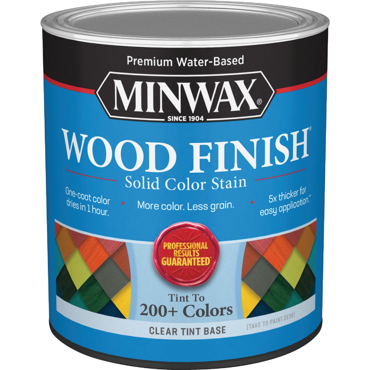 Minwax Wood Finish Water-Based Solid Color Stain, Clear Tint Base, 1 Qt.
