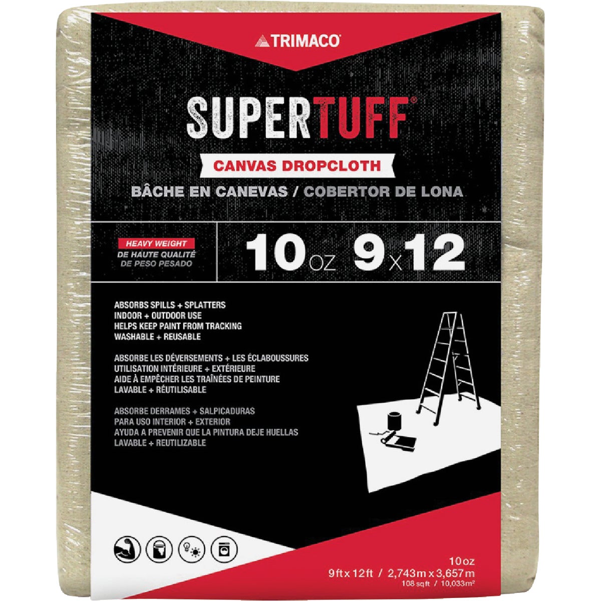 Trimaco SuperTuff Canvas 9 Ft. x 12 Ft. 10 Oz. Drop Cloth